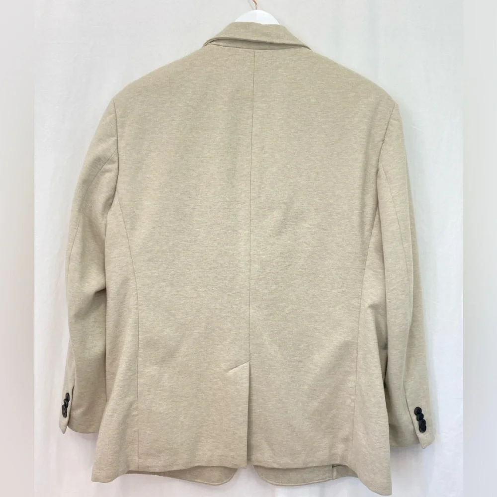 artefact/ Heathered Tan Beige Jersey Unlined 2 Button Blazer Jacket 2XL Wedding